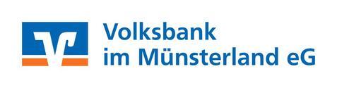 Logo der Volksbank im Münsterland eG in Blau und Orange auf weißem Hintergrund.