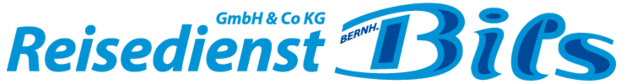 Logo des Unternehmens Reisdienst Bils GmbH & Co KG in blauer Schrift auf weißem Hintergrund.